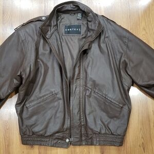 Context Brown Vintage 100% Genuine Leather Jacket!